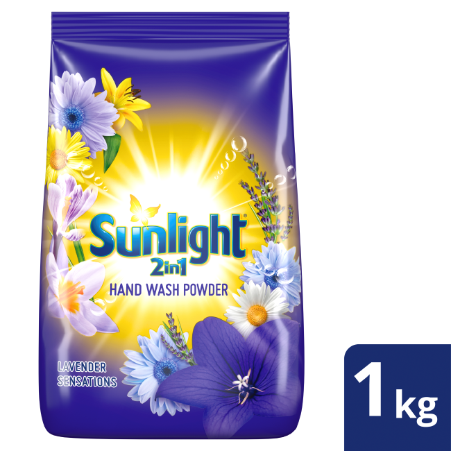 Sunlight 2 In 1 Hand Washing Powder Lavender Sensations 1Kg